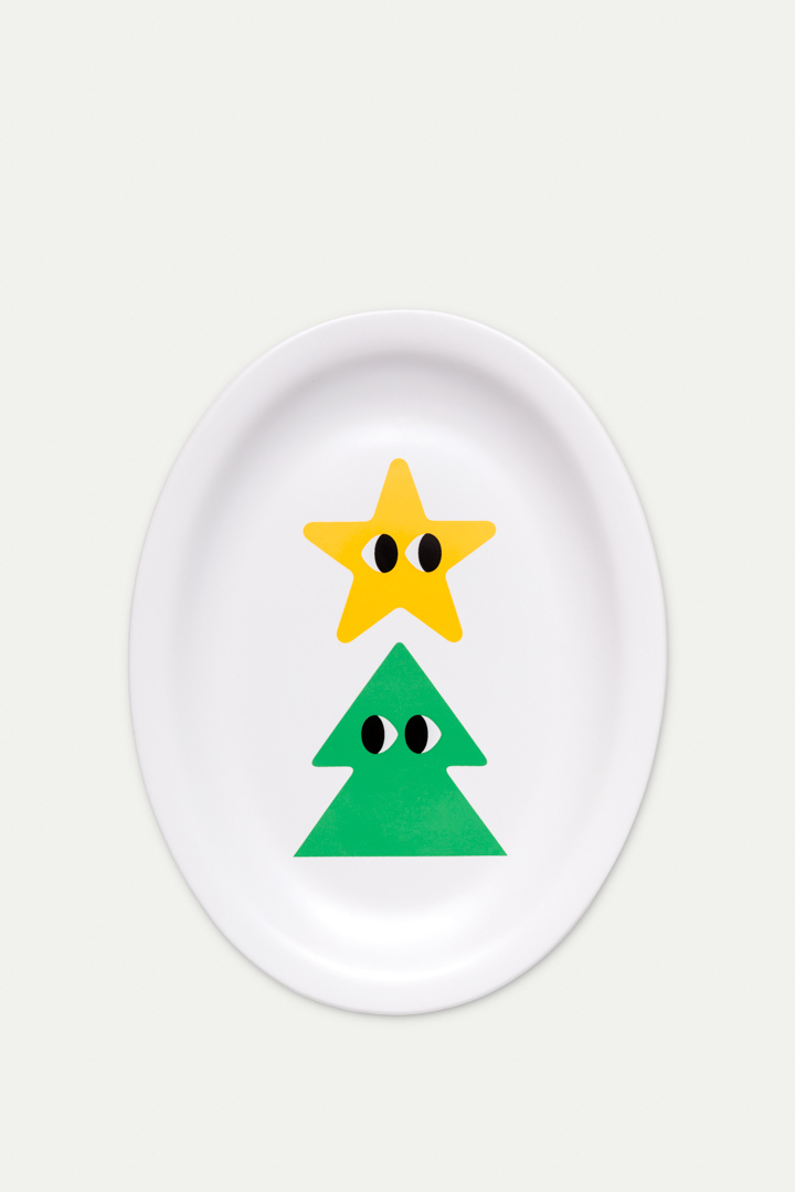 Christmas Star Matte Oval Plate (small)