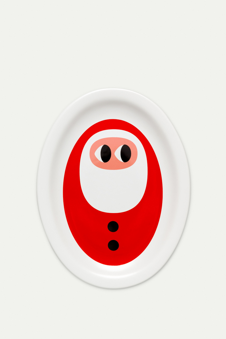 Christmas Santa Matte Oval Plate (large)