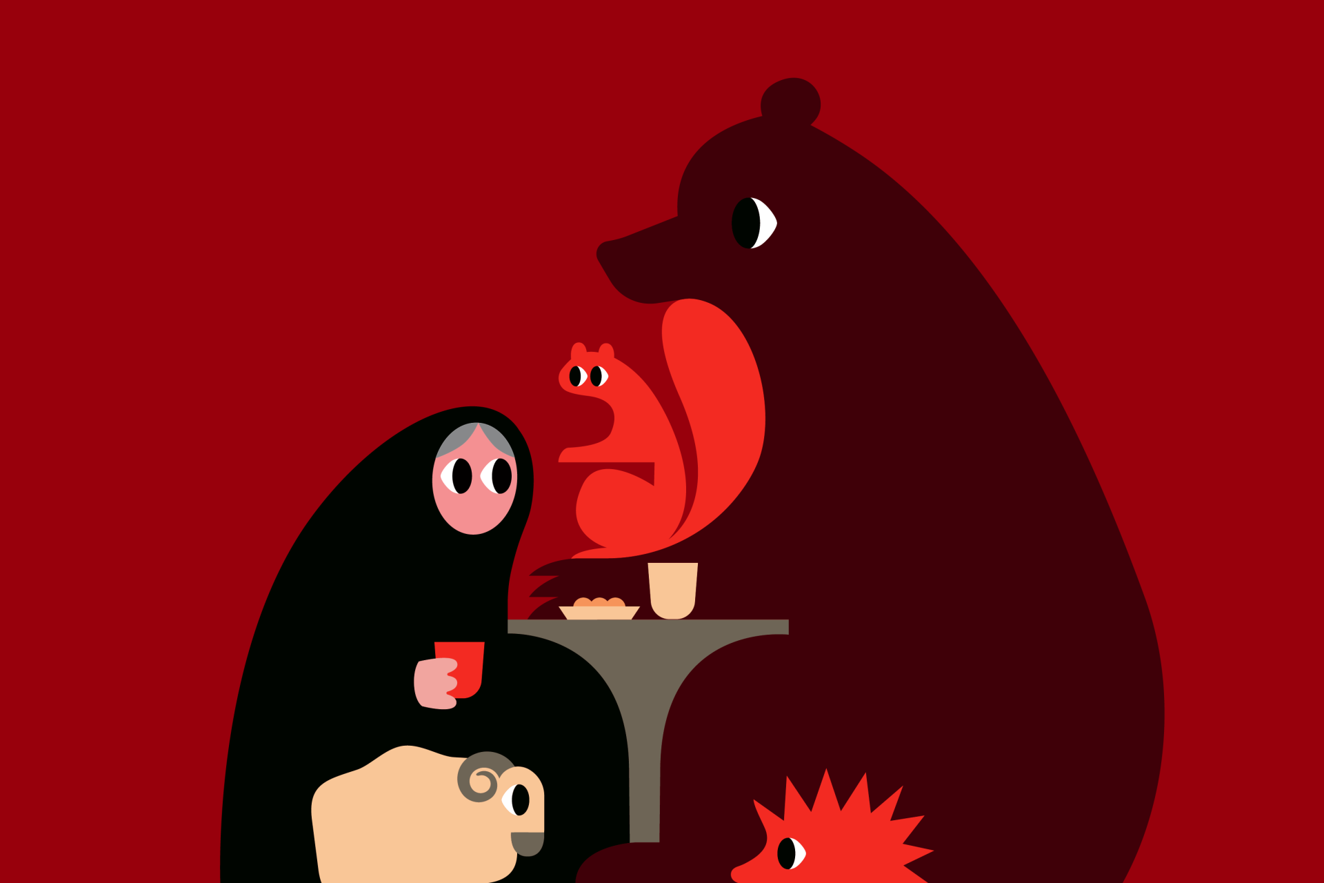 Yiayia and friends Illustration